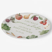 地元で育った農家市場の赤ちゃんシャワー ペーパープレート (アングル)