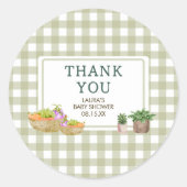 地元で育った農家市場の赤ちゃんシャワー ラウンドシール (正面)