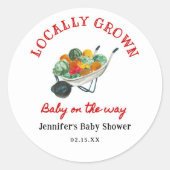 地元で育った農家市場の赤ちゃんシャワー ラウンドシール (正面)