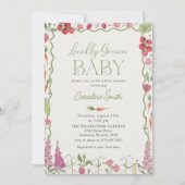 地元で育った農家市場の赤ちゃんシャワー 招待状 (正面)