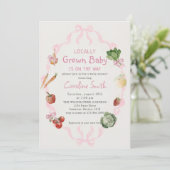 地元で育った農家市場の赤ちゃんシャワー 招待状 (スタンド正面)