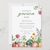 地元で育った農家市場の赤ちゃんシャワー 招待状 (正面)