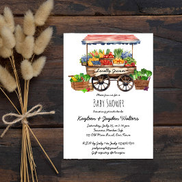 地元で育った農家市場の赤ちゃんシャワー 招待状