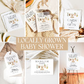 地元で育った農家市場の赤ちゃんシャワー 招待状