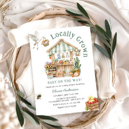地元で育った農家市場の赤ちゃんシャワー 招待状