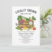 地元で育った農家市場の赤ちゃんシャワー 招待状 (スタンド正面)