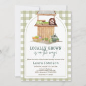 地元で育った農家市場の赤ちゃんシャワー 招待状 (正面)