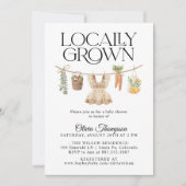 地元で育った農家市場の赤ちゃんシャワー 招待状 (正面)