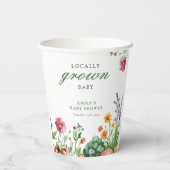 地元で育った農家市場の赤ちゃんシャワー 紙コップ (裏面)