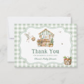 地元で育った農家市場ベビーシャワーありがとう サンキューカード (正面)