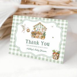 地元で育った農家市場ベビーシャワーありがとう サンキューカード