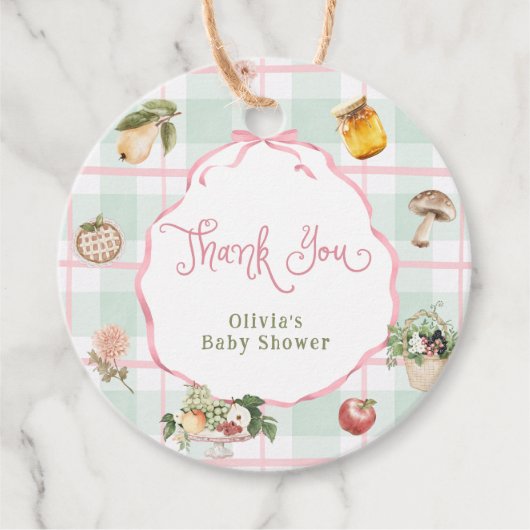 地元で育った農家市場ベビーシャワーありがとう フェイバータグ (正面)