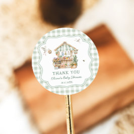 地元で育った農家市場ベビーシャワーありがとう ラウンドシール