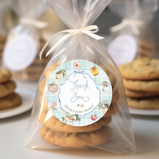 地元で育った農家市場ベビーシャワーありがとう ラウンドシール