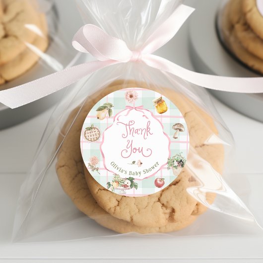 地元で育った農家市場ベビーシャワーありがとう ラウンドシール