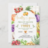 地元で育った農家市場誕生日招待状 招待状 (正面)