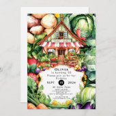 地元で育った農家市場誕生日 招待状 (正面/裏面)