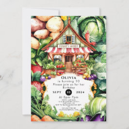 地元で育った農家市場誕生日 招待状