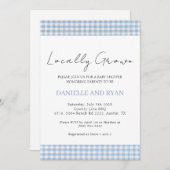 地元で育った農家市松模様にマーケットボーブルー 招待状 (正面/裏面)