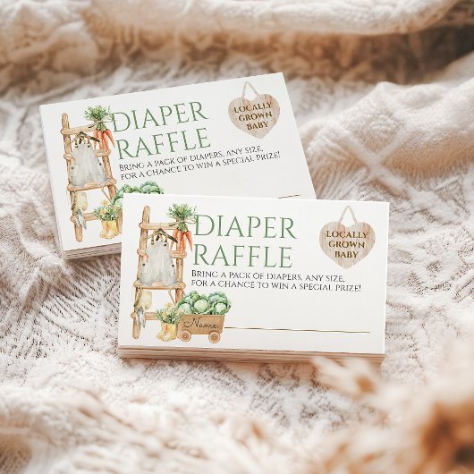 地元で育った農家素朴の赤ちゃんシャワーおむつ エンクロージャーカード