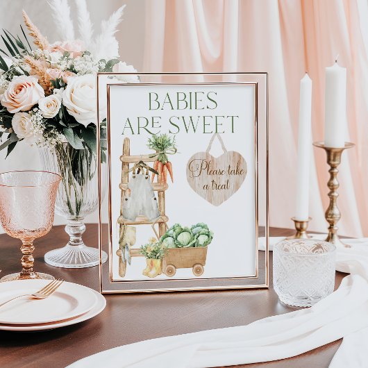 地元で育った農家素朴の赤ちゃんシャワー甘いバー ポスター