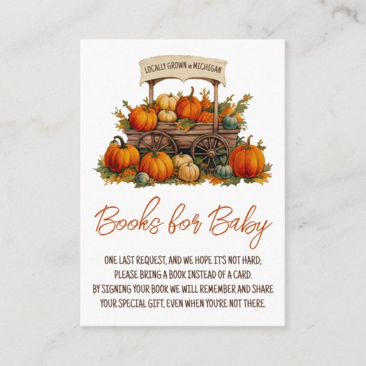 地元で育った農家花市場のベビー本 エンクロージャーカード (正面)