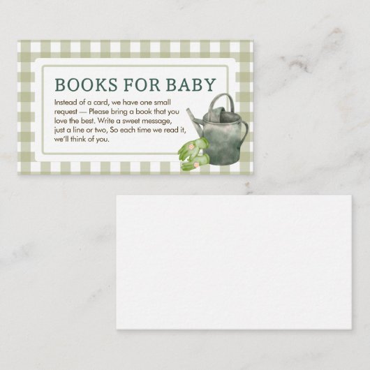 地元で育った農家赤ちゃんシャワーベビー本 エンクロージャーカード (正面/裏面)