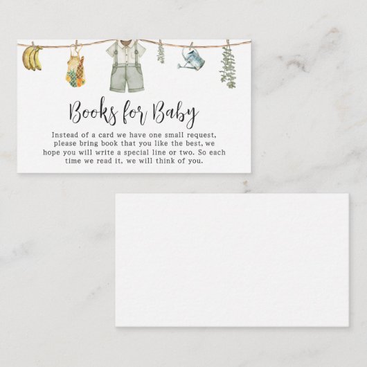 地元で育った農家赤ちゃんシャワーベビー本 エンクロージャーカード (正面/裏面)