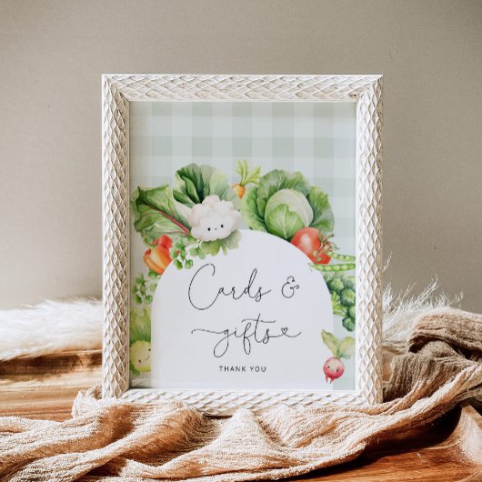 地元で育った野菜のカードやギフトのサイン ポスター