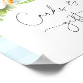 地元で育った野菜の青いカードとギフトのサイン ポスター (角)