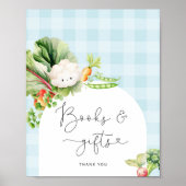 地元で育った野菜の青い本やギフトのサイン ポスター (正面)