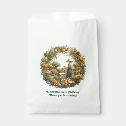 地元で育った – 収穫市場の誕生日パーティー フェイバーバッグ (正面)