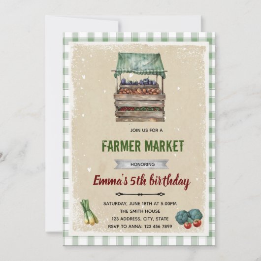 地元で育てたベイビーシャワーの招待状 招待状 (正面)