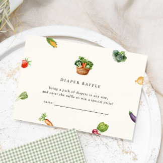 地元で育てたベイビーシャワーディーパーラッフル エンクロージャーカード