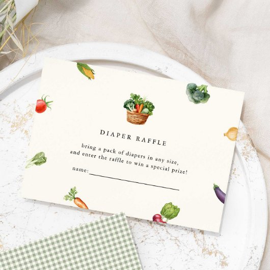 地元で育てたベイビーシャワーディーパーラッフル エンクロージャーカード