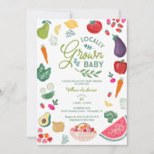 地元で育てたベイビーシャワー 招待状 (正面)
