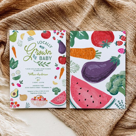 地元で育てたベイビーシャワー 招待状