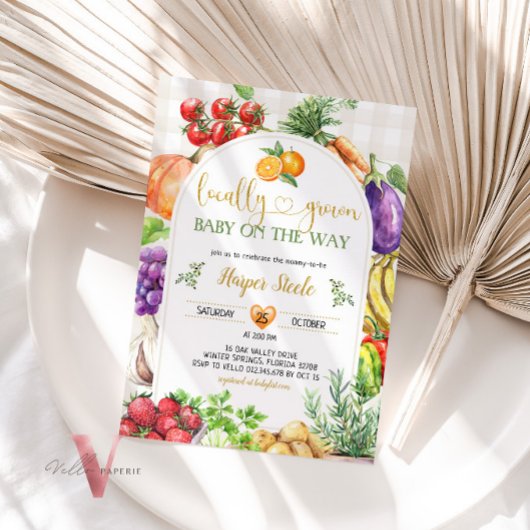 地元で育てた農家のマザーズデイ・ベイビーシャワーの招待状 招待状