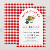 地元で育てた野菜のお誕生日会 招待状 (正面/裏面)