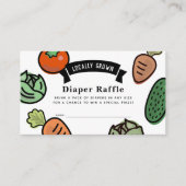 地元で育てた野菜のホワイトおむつくじチケット エンクロージャーカード (正面)