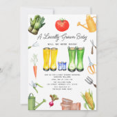 地元で育てた野菜の庭の少年ベビーシャワー 招待状 (正面)