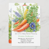 地元で育てられたキャベツパッチのベビーシャワー 招待状 (正面/裏面)