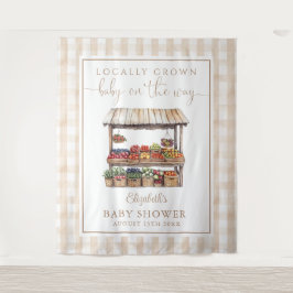 地元で育てられたジェンダーニュートラルベイビーシャワーバックドロップ タペストリー