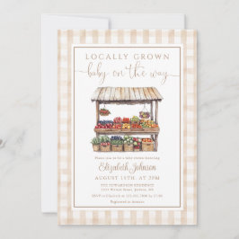 地元で育てられたジェンダーニュートラルQRコードベビーシャワー 招待状