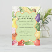 地元で育てられたベイビーオーガニック野菜ベイビーシャワー 招待状 (スタンド正面)
