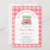 地元で育てられたベイビーシャワー 招待状 (正面)