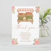 地元で育てられたベイビー ファーマーズ マーケット ベイビー シャワー サンキューカード (スタンド正面)