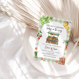 地元で育てられた小さな命が誕生します - 素朴なファームテーマ 招待状