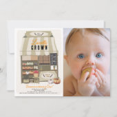 地元で育てられた市場の秋の写真1歳の誕生日 招待状 (正面)