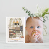 地元で育てられた市場の秋の写真1歳の誕生日 招待状 (スタンド正面)